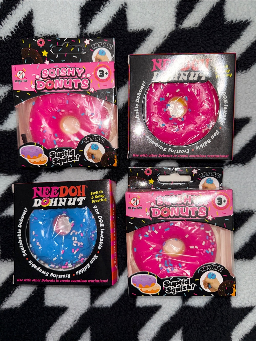 Needoh Donut & Squishy Donuts Assorted Pink and Blue Squishy Toy Pack